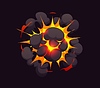 Bomb explosion blast effect for cartoon comic boom