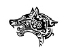 Vector clipart: Maori tribal wolf or dog animal Polynesian tattoo