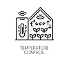 Vector clipart: Temperature control in smart farming line icon