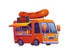 Vector clipart: Cartoon bbq food truck, festival street foodtruck