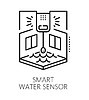 Vector clipart: Water sensor home security device line icon