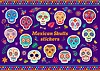 Vector clipart: Day of Dead mexican calavera skulls stickers