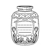 Vector clipart: Flower porcelain vase kids memo note template