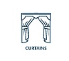 Theater or opera stage curtain icon or sign