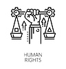 Vector clipart: Human rights ESG line icon or outline sign