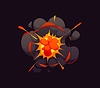 Vector clipart: Cartoon comic bomb explosion fire blast effect
