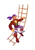 Vector clipart: Cartoon pirate crew character climbs rope ladder