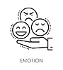 Vector clipart: Emotion cognitive ability line icon or symbol