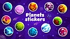Vector clipart: Fantasy alien galaxy space planets sticker pack