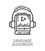 Векторный клипарт: Аудиокнига на английском языке, значок строки перевода