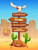 Vector clipart: Wild west wooden signboard, western cowboy signage
