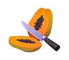 Vector clipart: Cartoon ripe papaya fruit cut in half with seeds