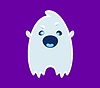 Vector clipart: Halloween font letter ghost cartoon character