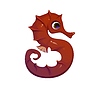 Vector clipart: Cartoon underwater font seahorse letter S