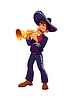 Vector clipart: Mexican mariachi musician character cartoon charro