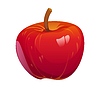 Vector clipart: Red apple fruit happy Thanksgiving holiday symbol