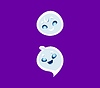 Vector clipart: Halloween font semicolon ghost cartoon character