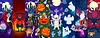 Vector clipart: Cartoon Halloween holiday characters collage