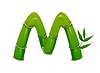 Vector clipart: Garden bamboo plant font, typeset letter M