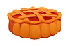 Vector clipart: Cartoon pie with golden lattice crust and fruits