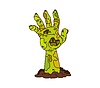 Cartoon groovy Halloween zombie hand for holiday