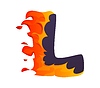 Vector clipart: Automobile racing sport font flaming letter L