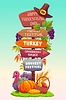 Vector clipart: Thanksgiving holiday sign board, autumn harvest
