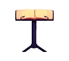 Vector clipart: Cartoon musical font letter T as stand with sheet