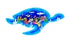 Vector clipart: Paper cut turtle silhouette, underwater landscape