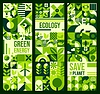 Vector clipart: Environment, ecology banners with Bauhaus pattern