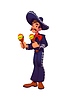 Mexican mariachi musician character holds maracas
