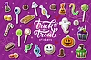 Halloween sweets stickers pack spooky desserts set