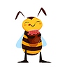 Vector clipart: Hungry honey bee or wasp cartoon character