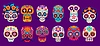Vector clipart: Mexican calavera Dia De Los Muertos sugar skulls