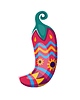Vector clipart: Day of Dead font ornate chili pepper letter J