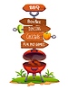 Vector clipart: Bbq party signboard, barbeque directional sign