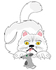 Vector clipart: Cat plays with mouse is insulated