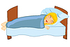Vector clipart: Girl sleeps in beds is insulated
