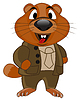 Animal woodchuck in suit is insulated