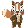Vector clipart: Cartoon of squirrel in suit is insulated