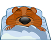 Vector clipart: Comic drawing of wildlife woodchuck sleeping under