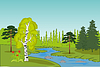 Vector clipart: Colorful landscape of year nature and streams