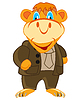 Cartoon animal camel in suit is insulated