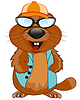 Vector clipart: Comic woodchuck is insulated