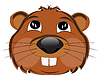 Vector clipart: Cartoon of mug animal beaver is insulated