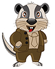 Vector clipart: Animal badger in suit is insulated