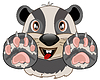 Vector clipart: Cartoon of badger and his paws is insulated