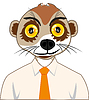 Vector clipart: Animal meerkat in shirt with tie