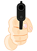 Vector clipart: Hand with gun is insulated
