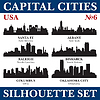 Vector clipart: Capital cities silhouette set. USA. Part 
